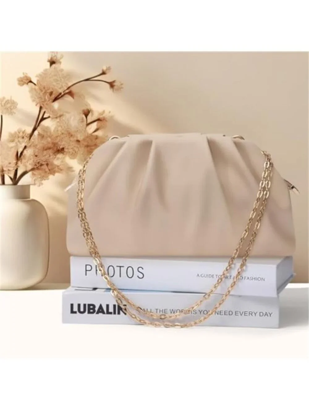 Clutch Purse for Women Soft Pleated PU Wedding Clutch, Elegant